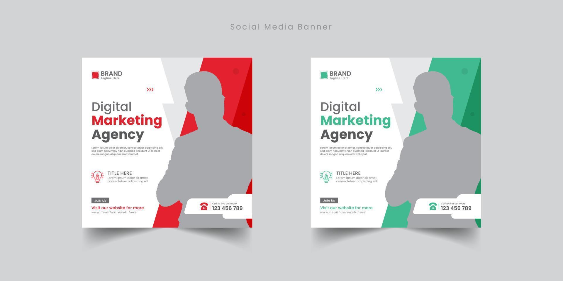 Digital Business Marketing Social Media Banner Template Design kostenloser Vektor