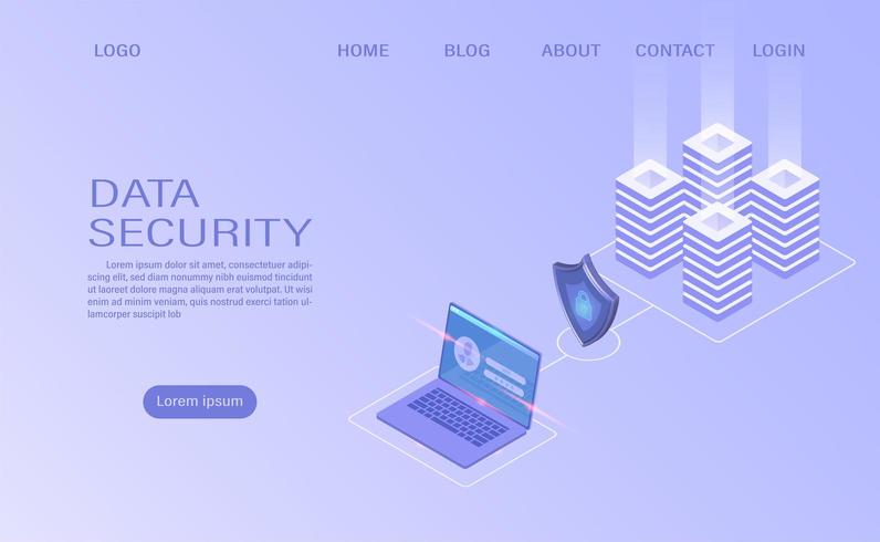 Skydda datasäkerhetsbegreppet vektor