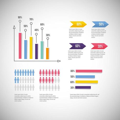 Infografik Business-Diagramm mit Informationsstrategie vektor