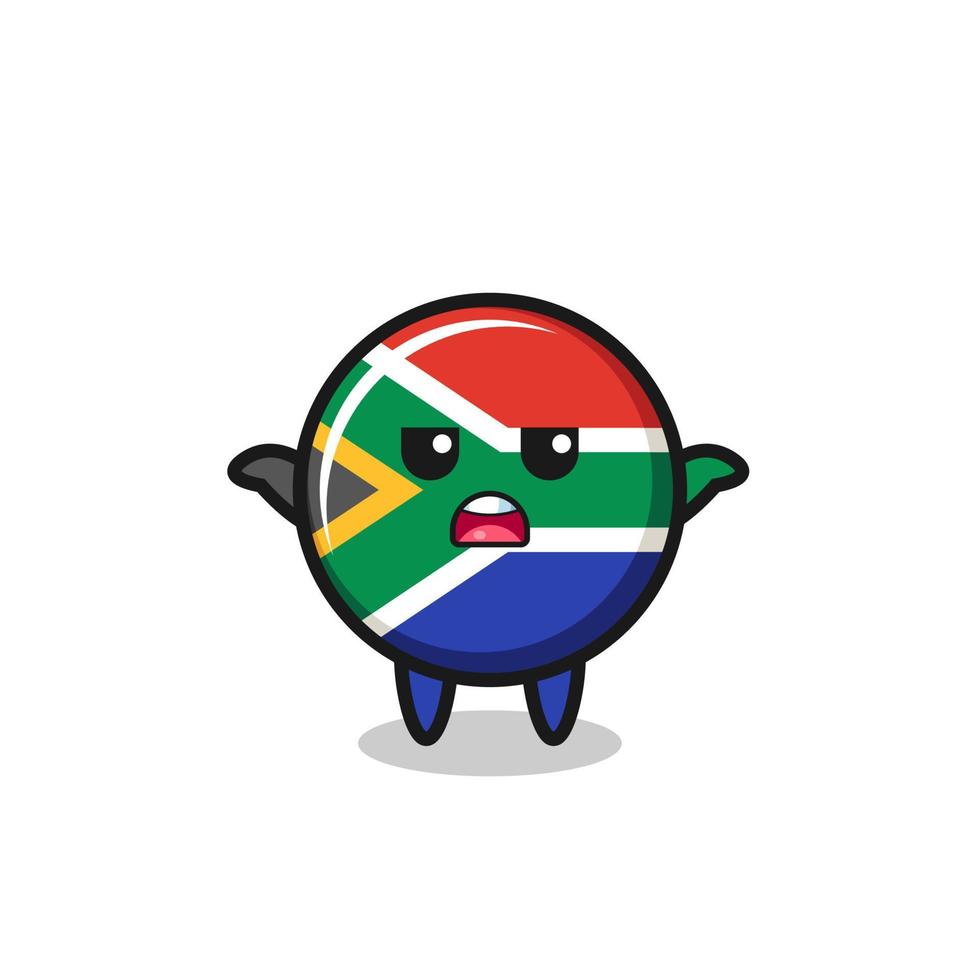 Sydafrika flagga maskot karaktär säger jag vet inte vektor