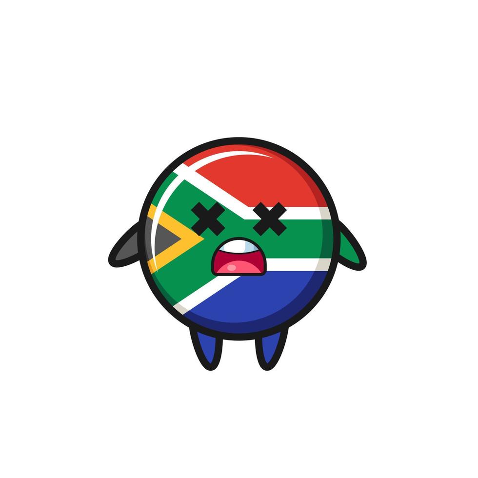 den döda sydafrikanska flaggan maskot karaktär vektor