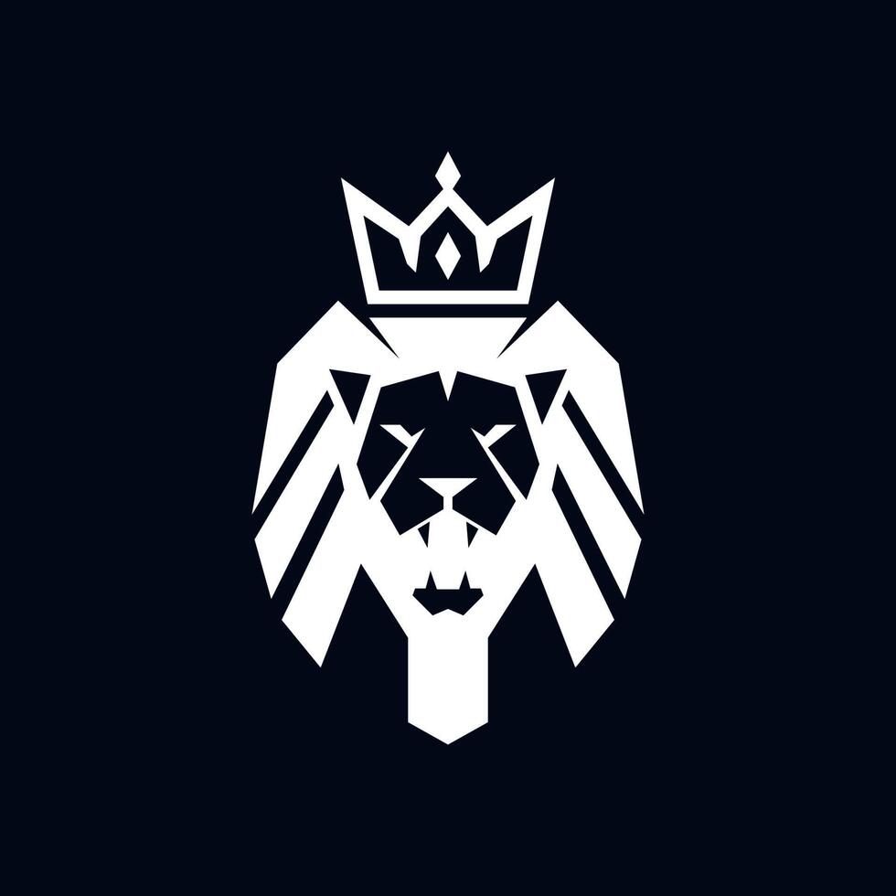 kungligt lejon. lejon illustration logotyp bär en krona vektor