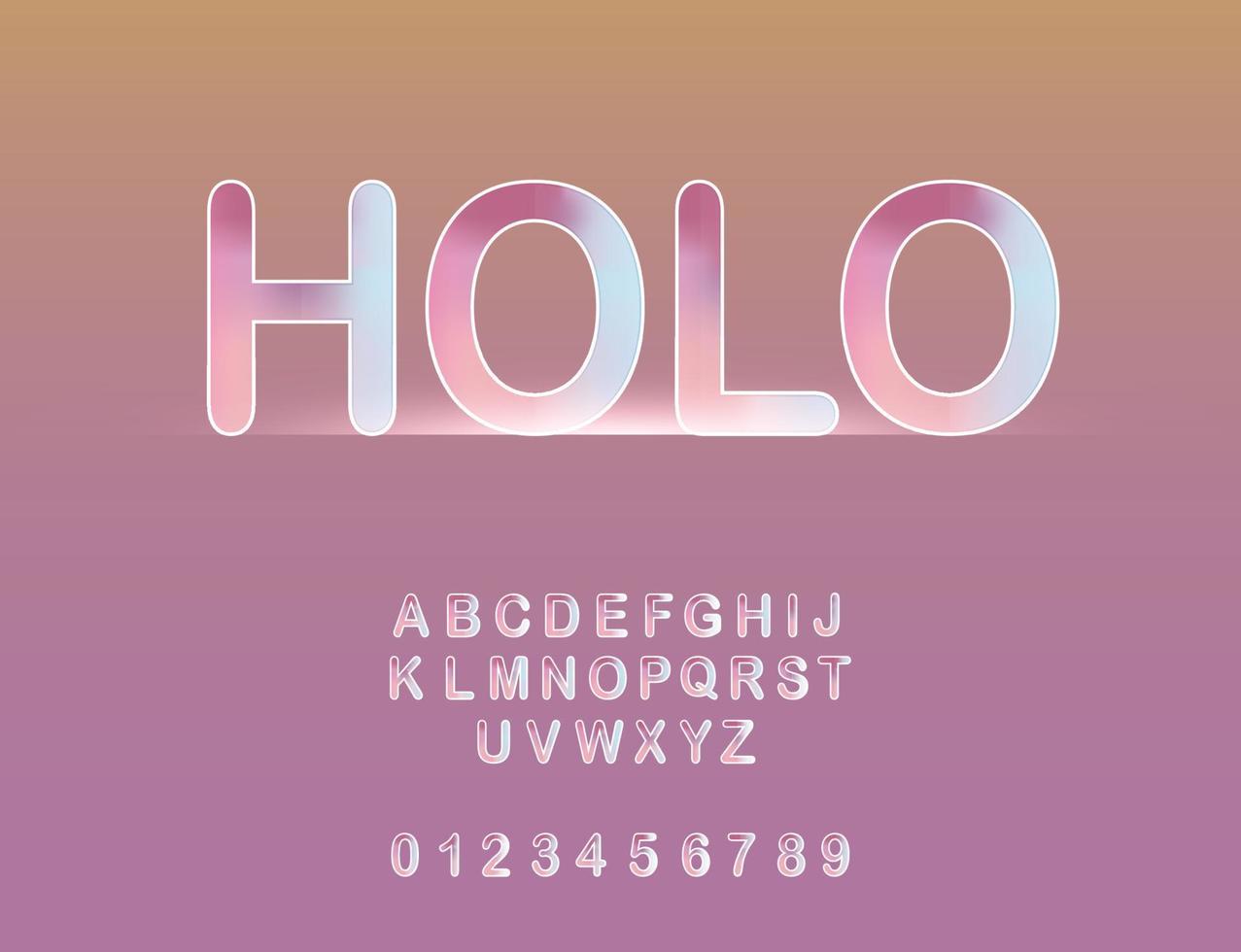 hologram alfabetet teckensnitt vektor set