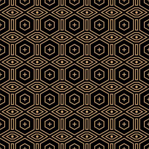 geometriska guld linje sömlösa mönster vektor