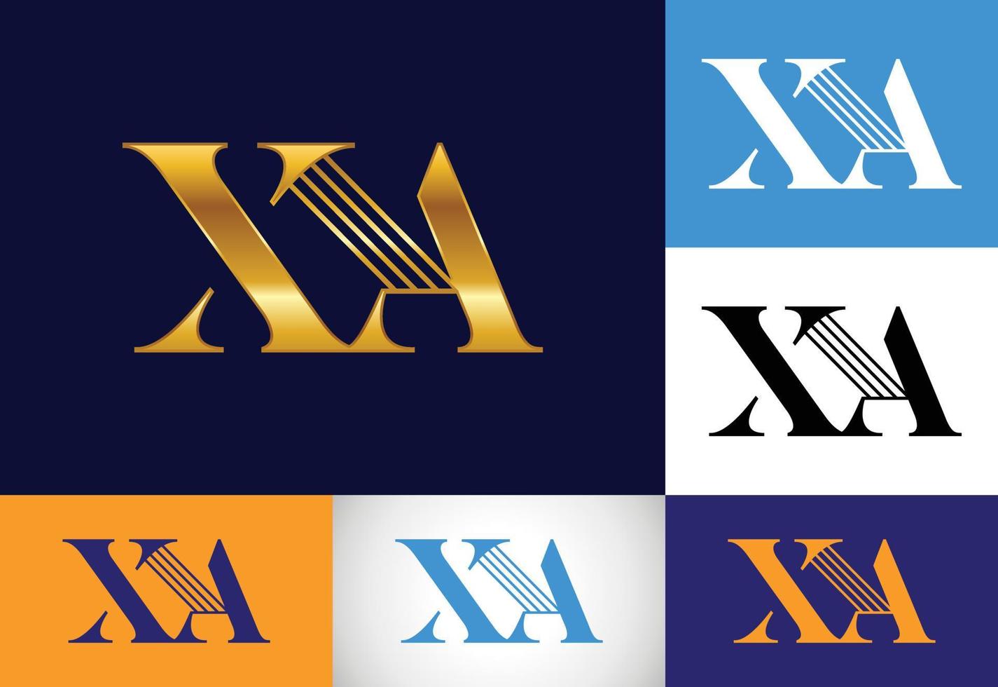 första monogram bokstaven xa logotyp design vektor mall. grafisk alfabetsymbol för företagets företagsidentitet