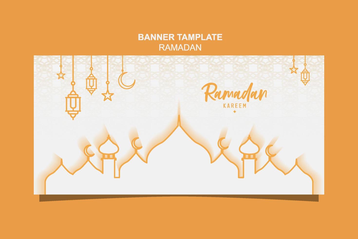 realistische ramadan kareem horizontale bannervorlage vektor