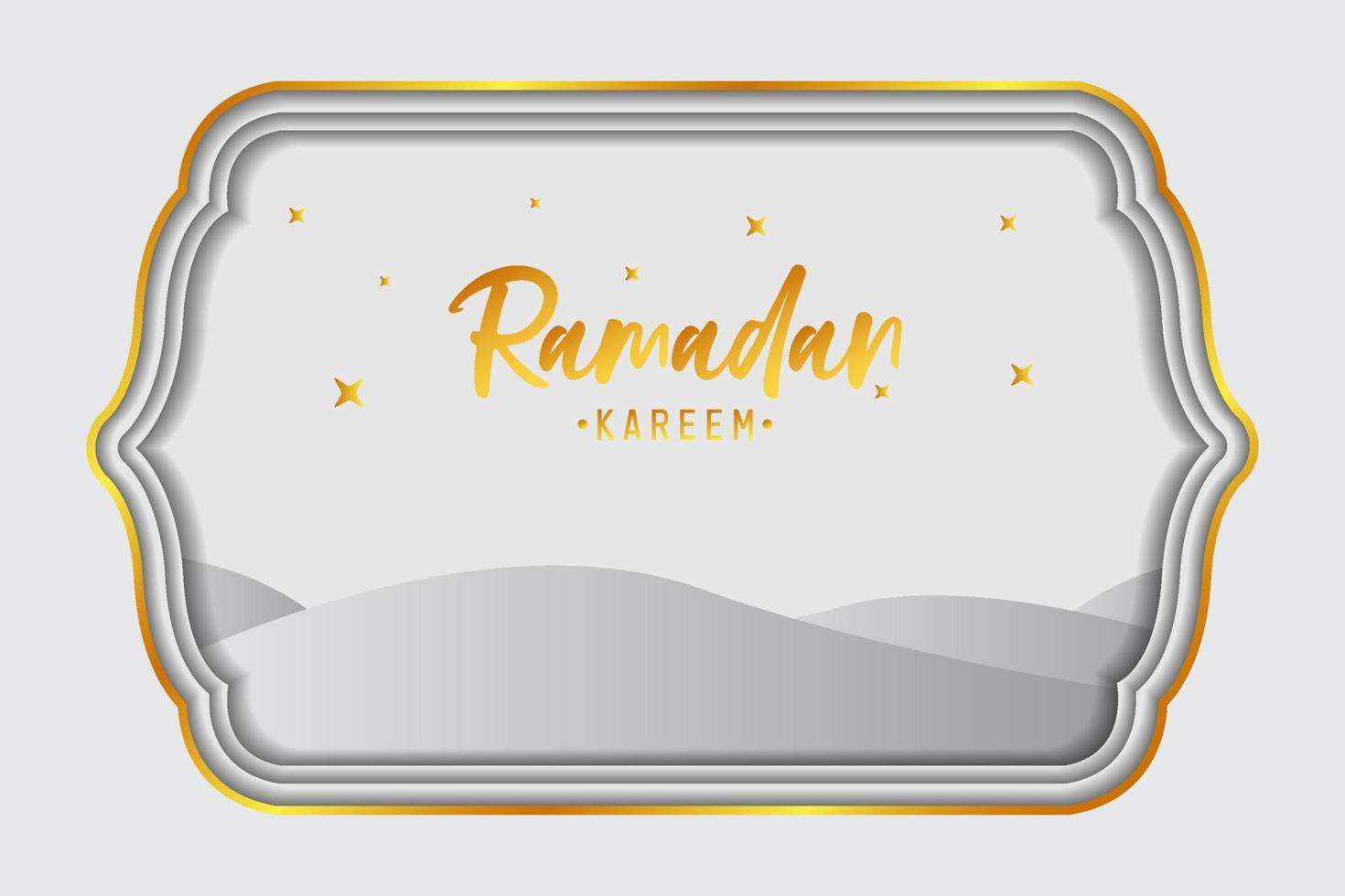 schöner ramadan kareem hintergrund im goldrahmen vektor