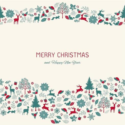 Weinlese-Weihnachtshintergrund mit Text für Grußkarte, dekorativ vektor