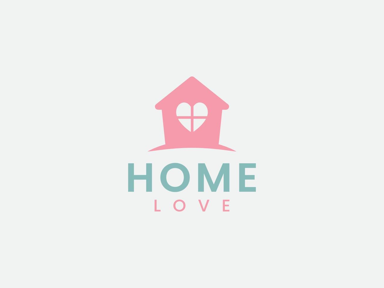 söta hem logotyp, kärlek och hus koncept vektor