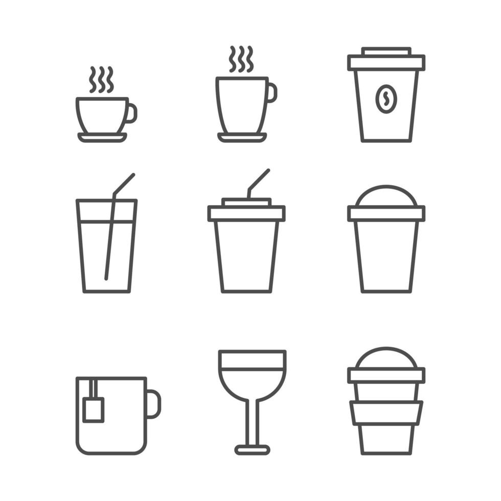 Set von Getränkesymbolen vektor