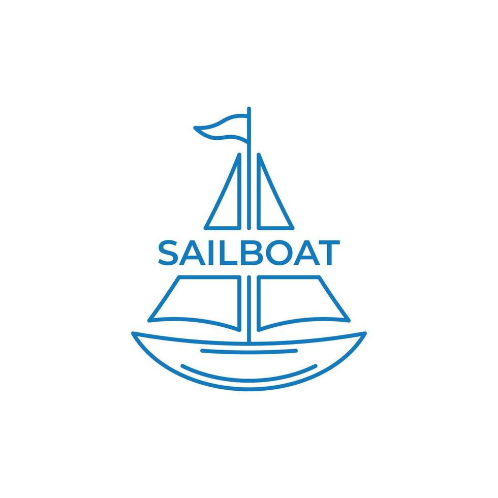Strichzeichnungen von Segelboot-Logo-Vektorillustrationsdesign, Inspiration für Segelboot-Logo-Vorlagen vektor