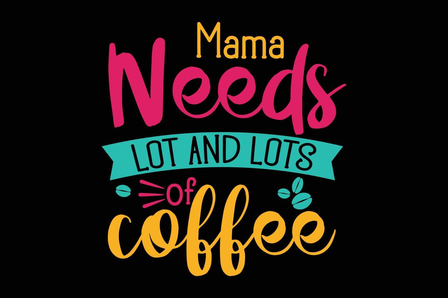 Mama braucht viel und viel Kaffee-Typografie-T-Shirt vektor