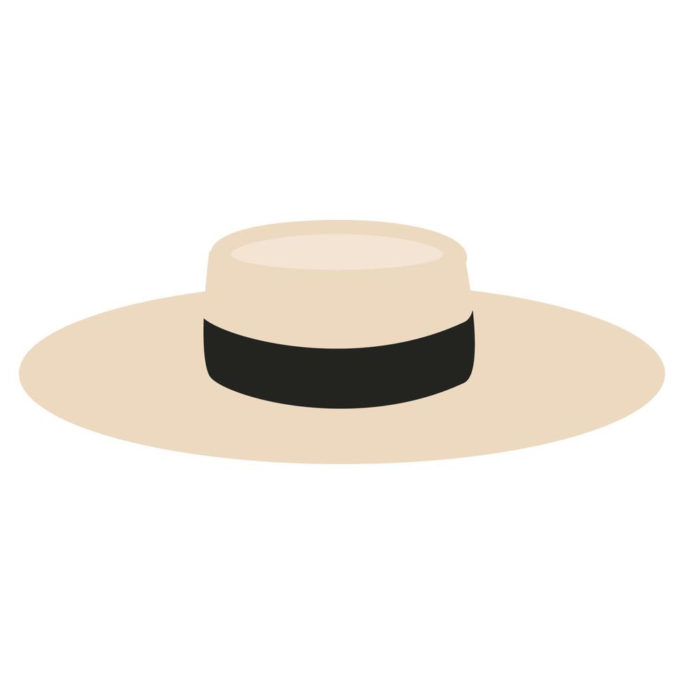 ikonen för en sommarbeige hatt. vektor illustration. isolerat.