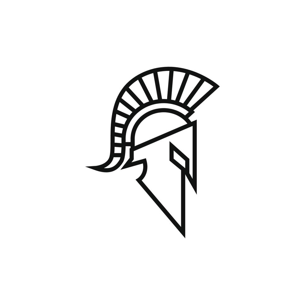 spartanisches linienkunstdesign für symbollogo vektor