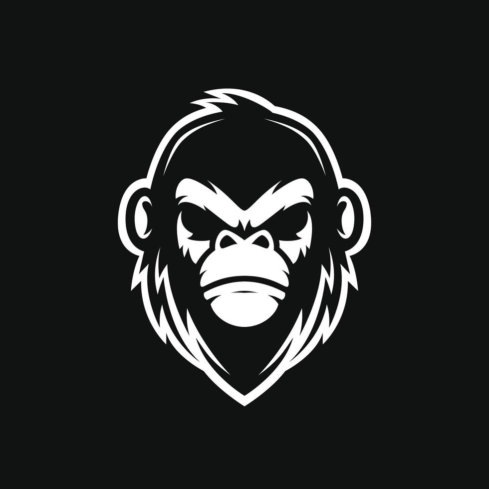 Gorilla-Kopf-Vektordesign für Logo-Symbol vektor