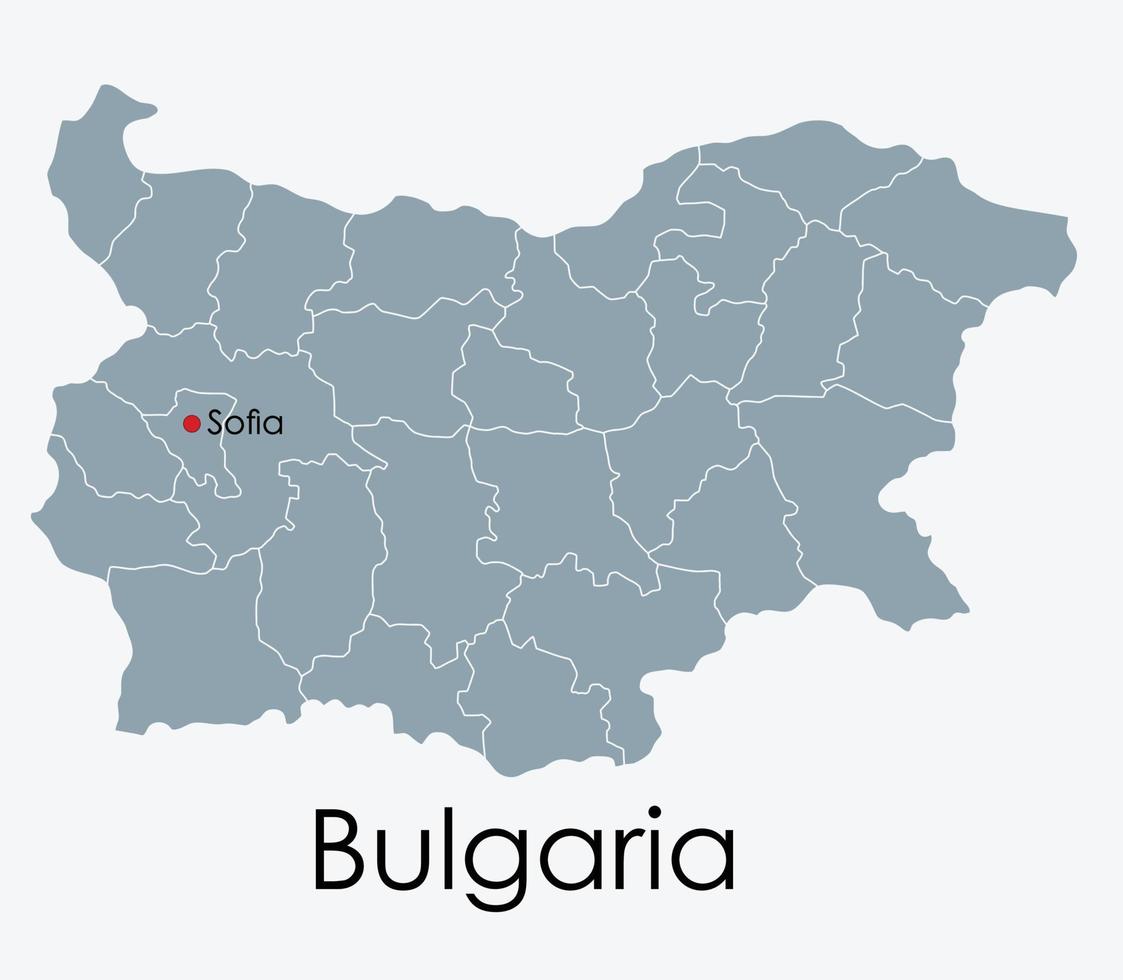 bulgarien karta frihandsteckning på vit bakgrund. vektor