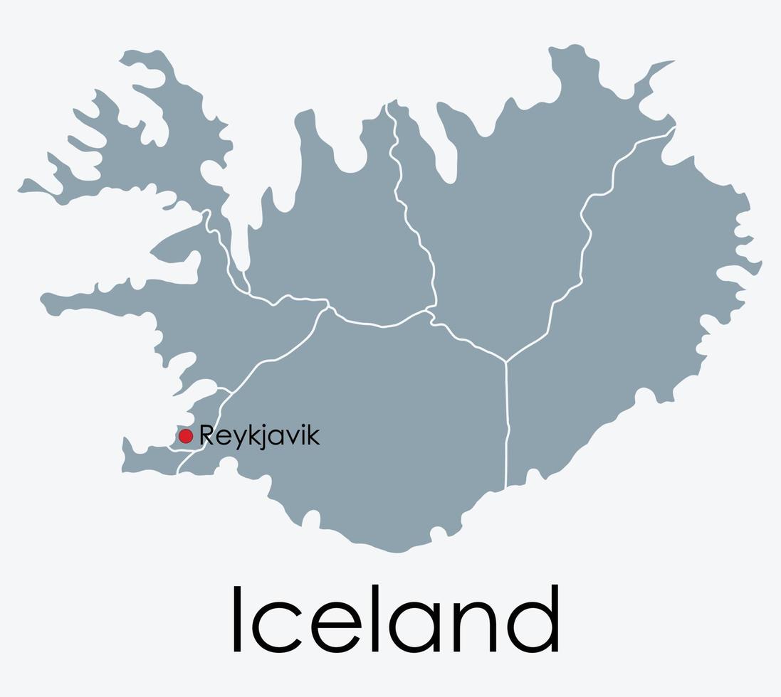 Island karta frihandsteckning på vit bakgrund. vektor
