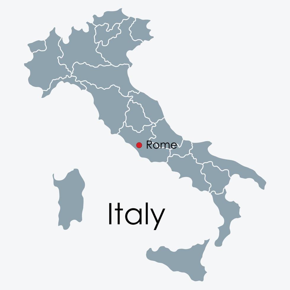 Italien karta frihandsteckning på vit bakgrund. vektor