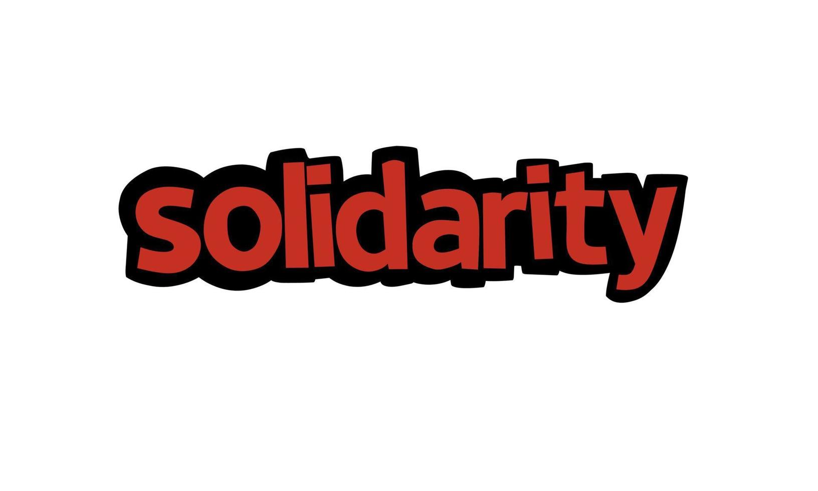 Solidarität schreiben Vektordesign auf weißem Hintergrund vektor