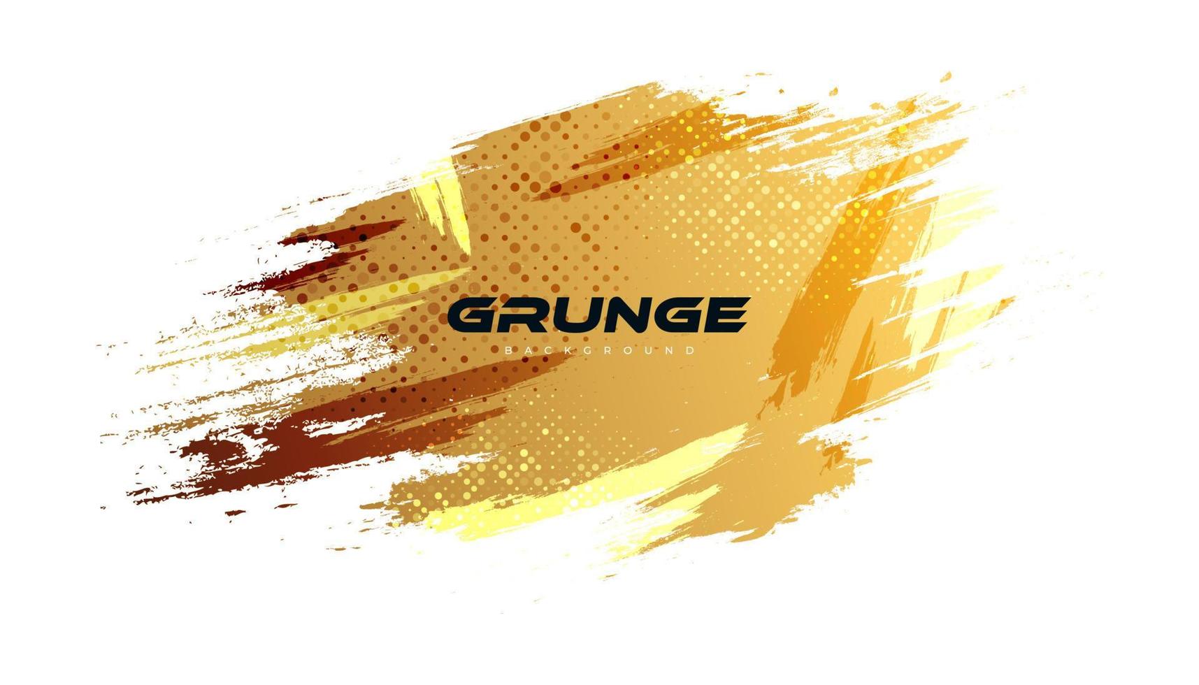 abstrakter weißer und goldener Grunge-Hintergrund mit Halbton-Stil. Pinselstrichillustration für Banner, Poster oder Sport. Kratz- und Texturelemente für das Design vektor