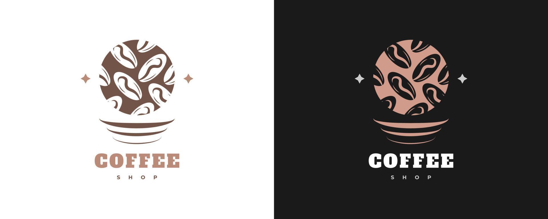 vintage och minimal coffee shop logotyp. café logotyp eller emblem med retrostil vektor