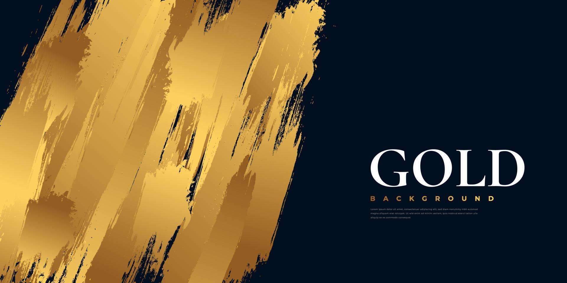 luxuriöser schwarz-goldener hintergrund mit pinselstil. goldener Grunge-Hintergrund für Banner oder Poster. Kratz- und Texturelemente für das Design vektor