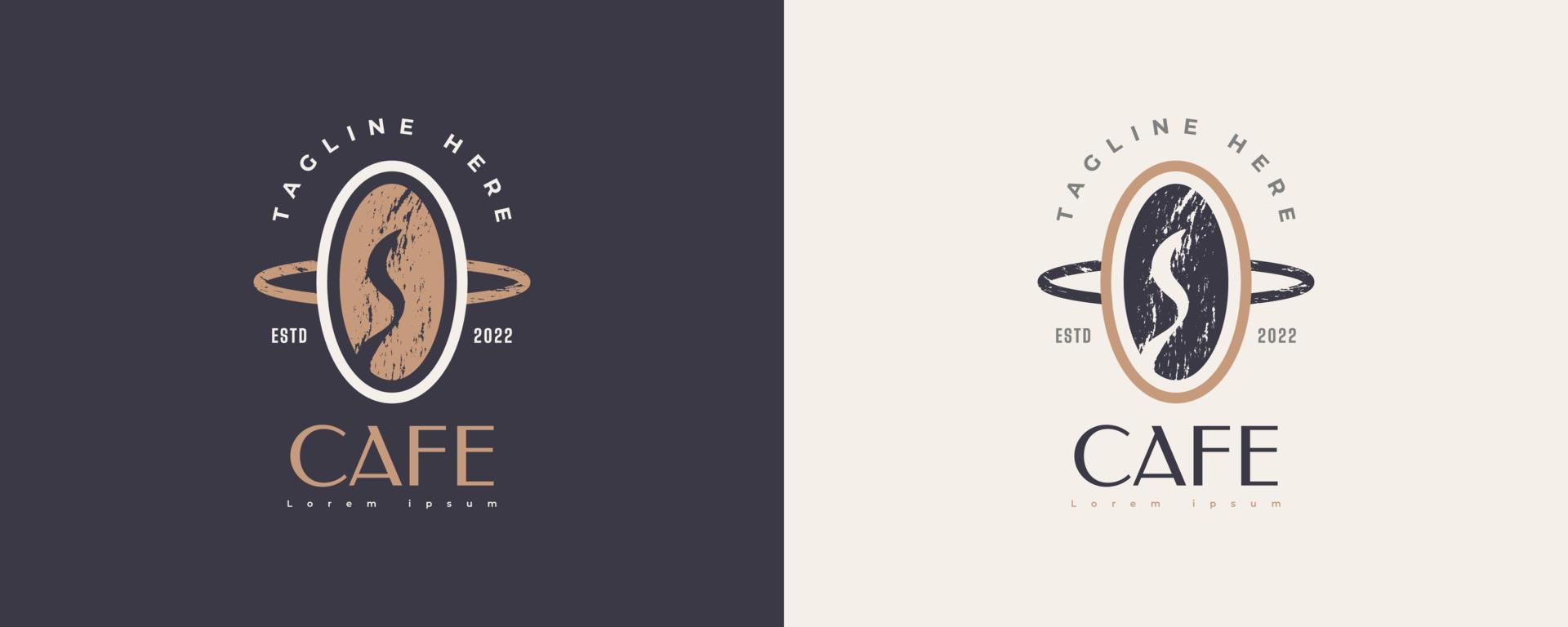 vintage och minimal coffee shop logotyp. café logotyp eller emblem med retrostil vektor