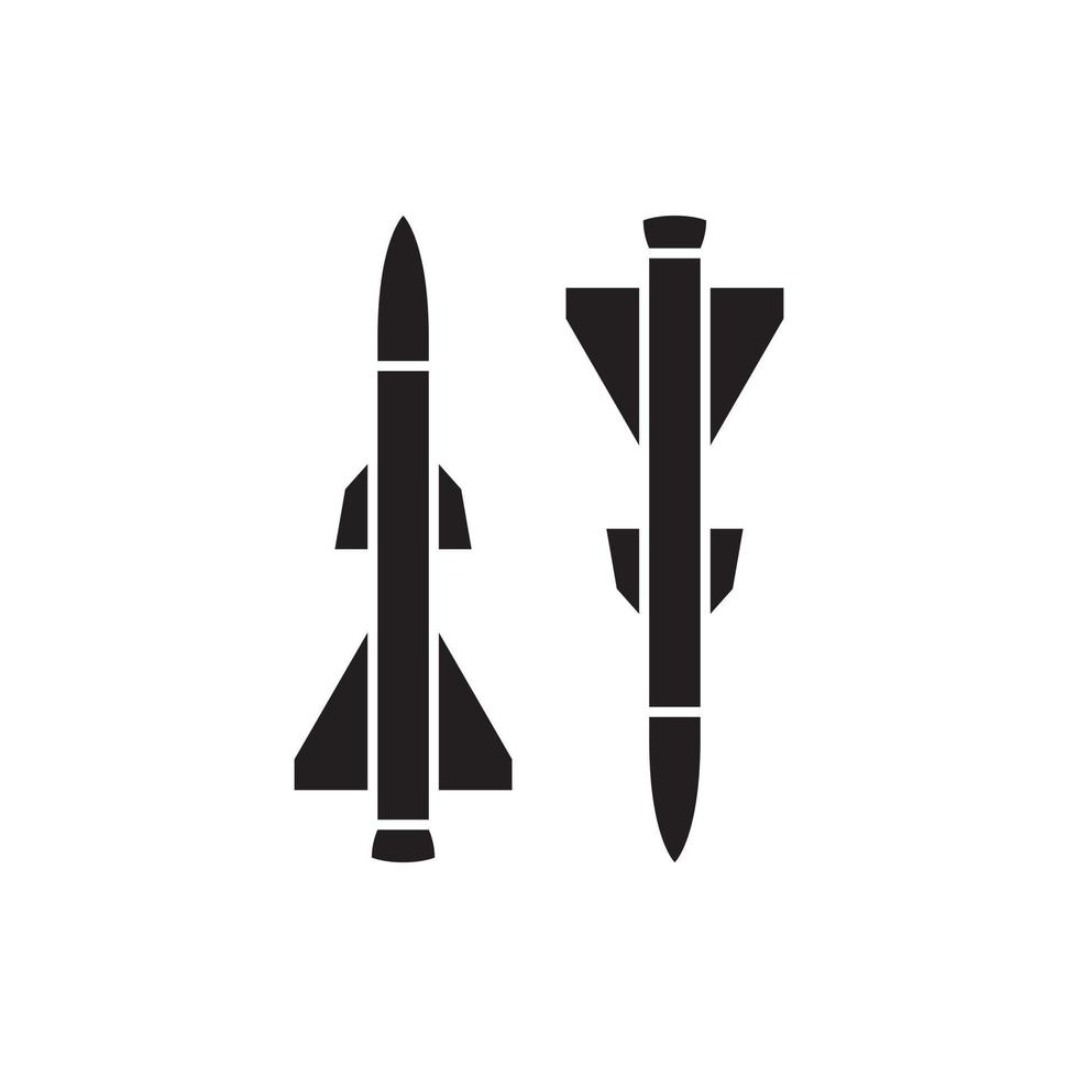 missil pistol eller ballistisk raket vapen vektor ikon