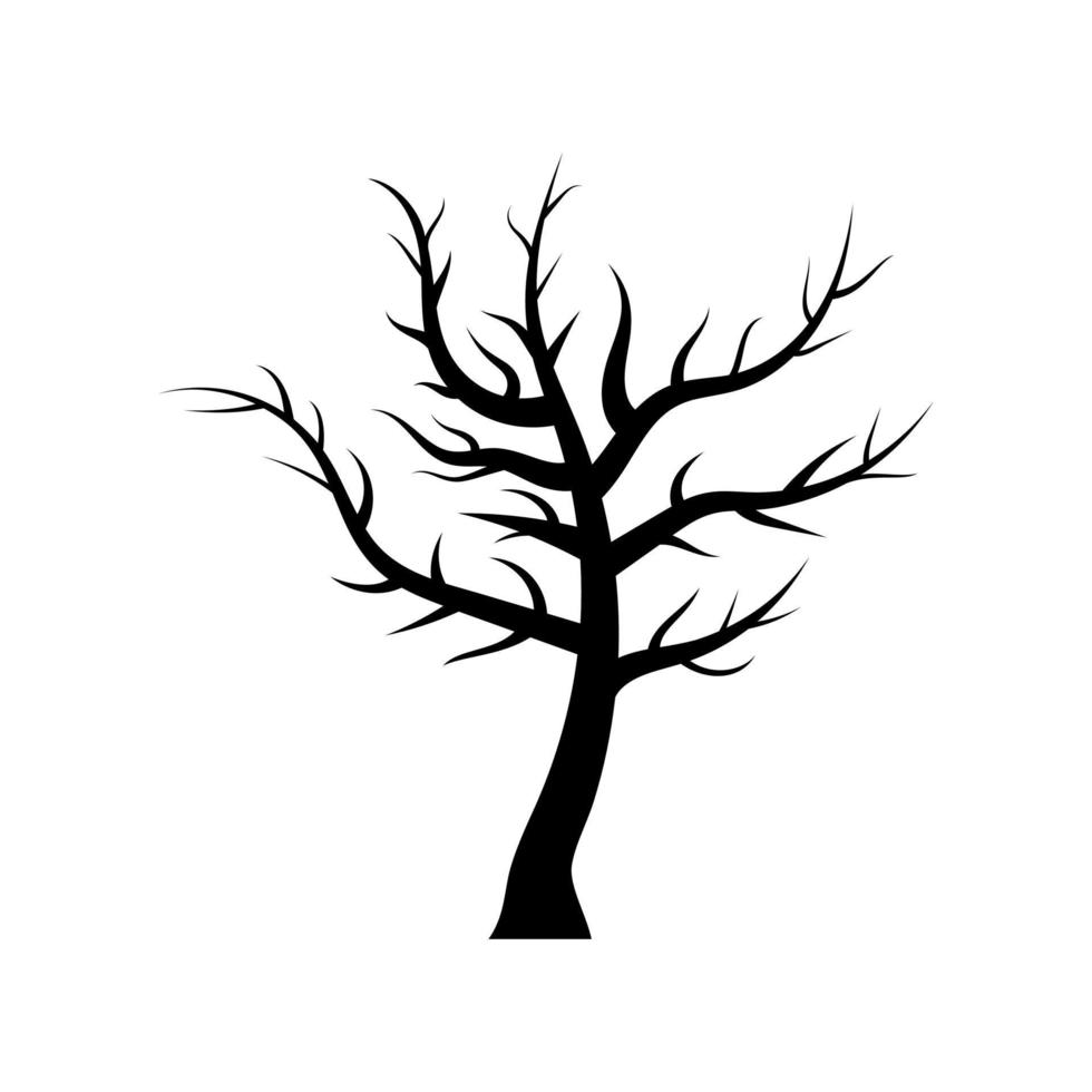 Unfruchtbare Baumsilhouette ohne Blattvektorsymbol vektor