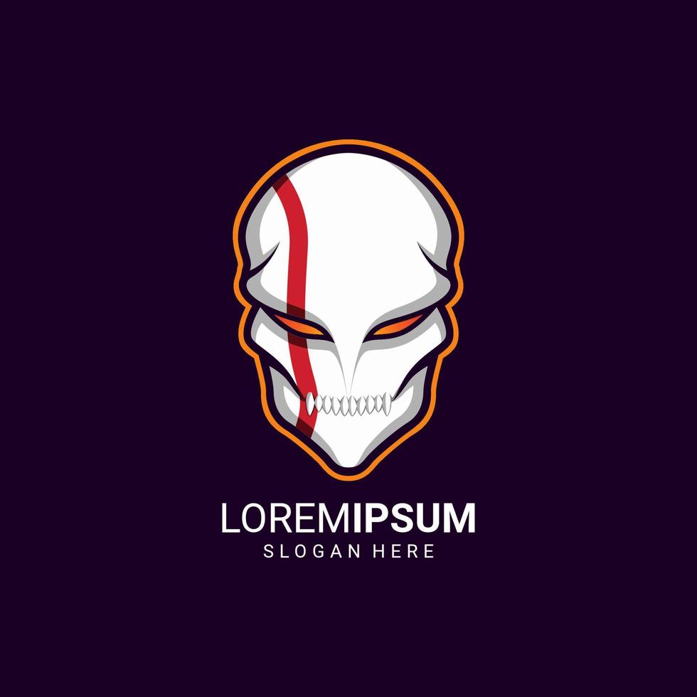 evil skull mask för esport gaming logo design vektor