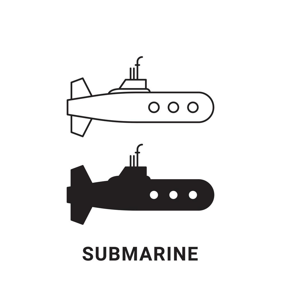 militär ubåt vattenskotrar sub vektor ikon