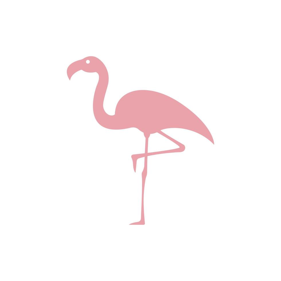 rosa flamingo fågel silhuett vektor ikon