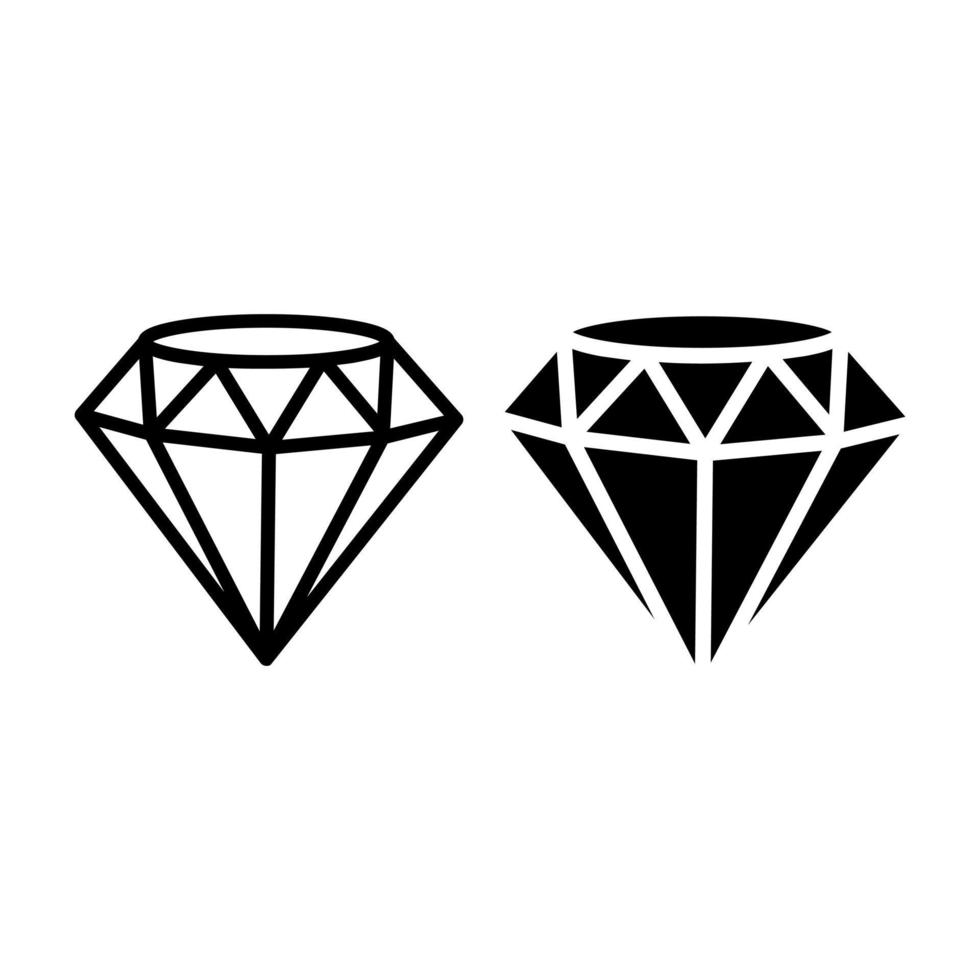 diamant kristall ädelsten vektor ikon