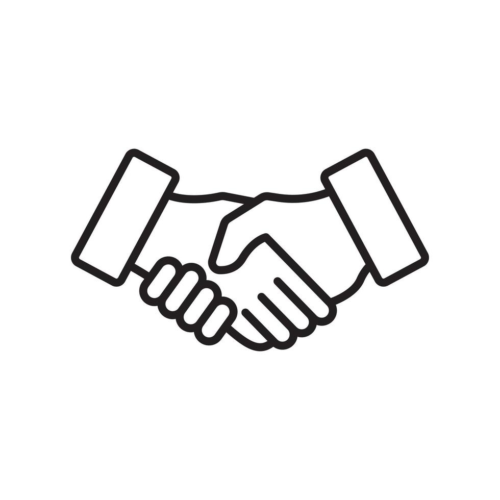 Vektorsymbol für die Handshake-Linie der Geschäftsvereinbarung vektor