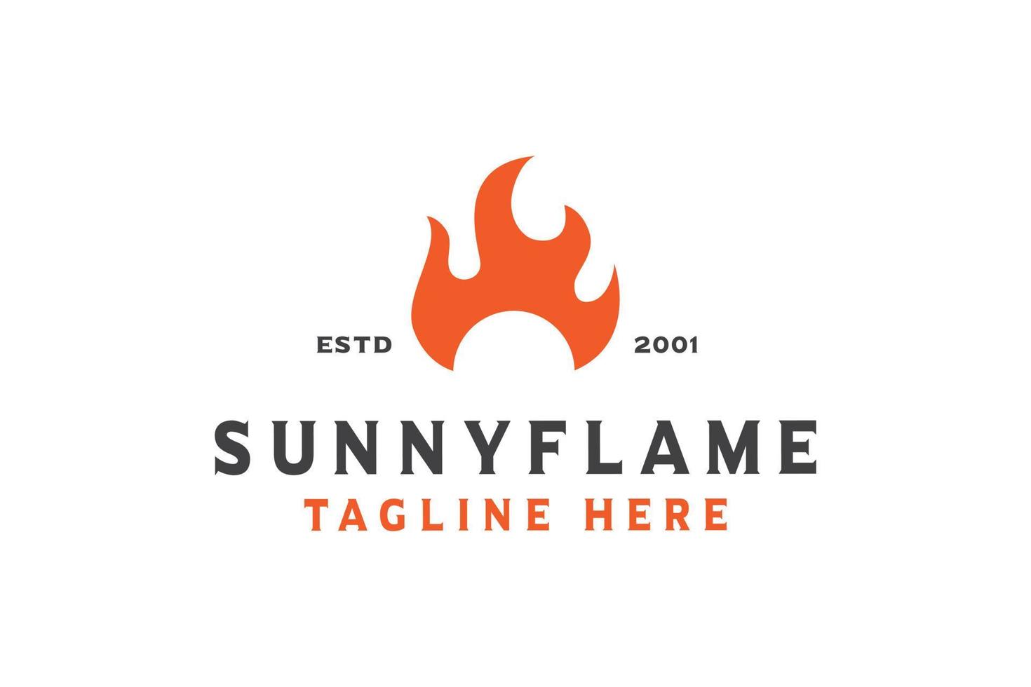 Feuer-Sonnenuntergang-Logo-Design-Vektor vektor