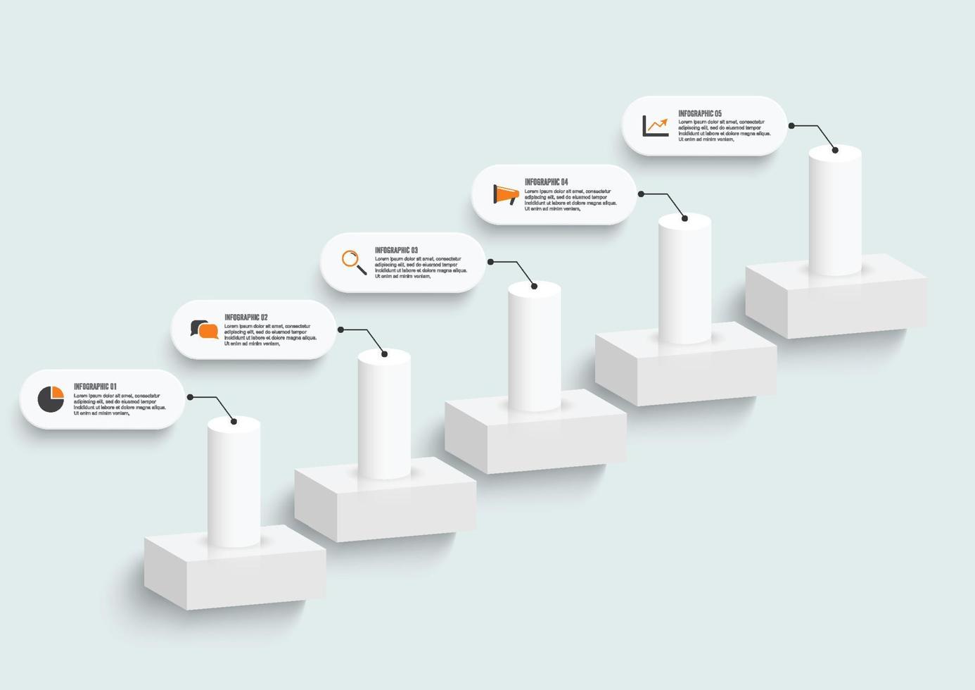 infographic designmall kan användas för arbetsflödeslayout, diagram, antal alternativ, webbdesign. infografisk affärsidé med alternativ, delar, steg eller processer. abstrakt bakgrund. vektor