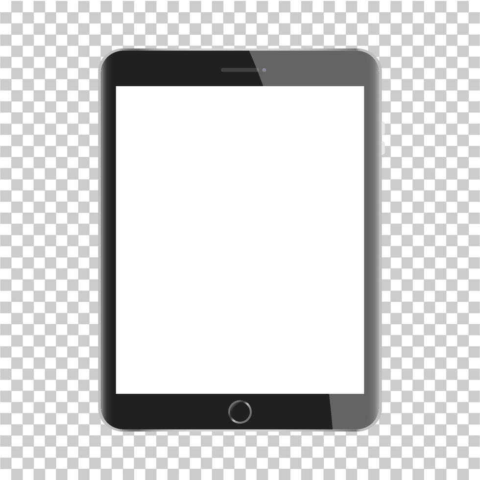 realistischer tablet-pc-computer mit leerem bildschirm auf transparentem hintergrund. Vektor-eps10-Illustration. vektor