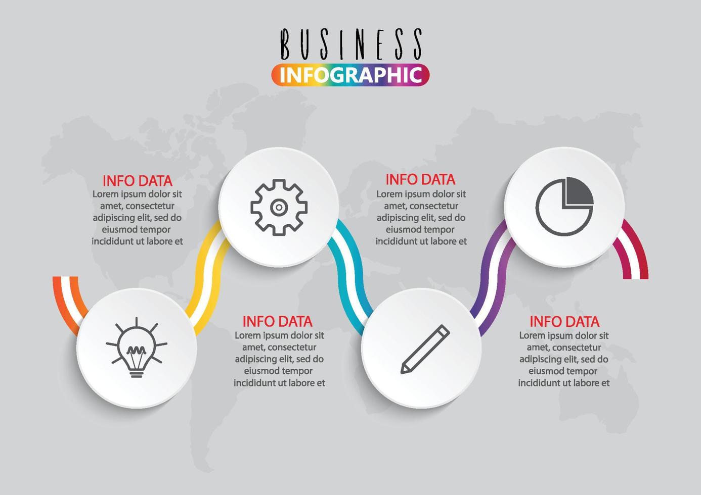 Infografik-Element mit vier Optionen vektor