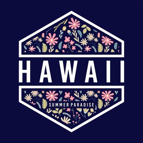 Hawaii Sommer Paradies Blumen Abzeichen vektor