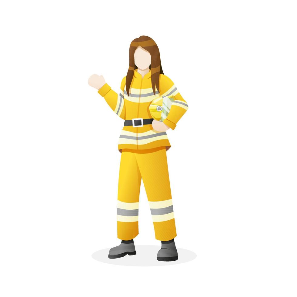 Vektor-Illustration weiblicher Feuerwehrmann vektor