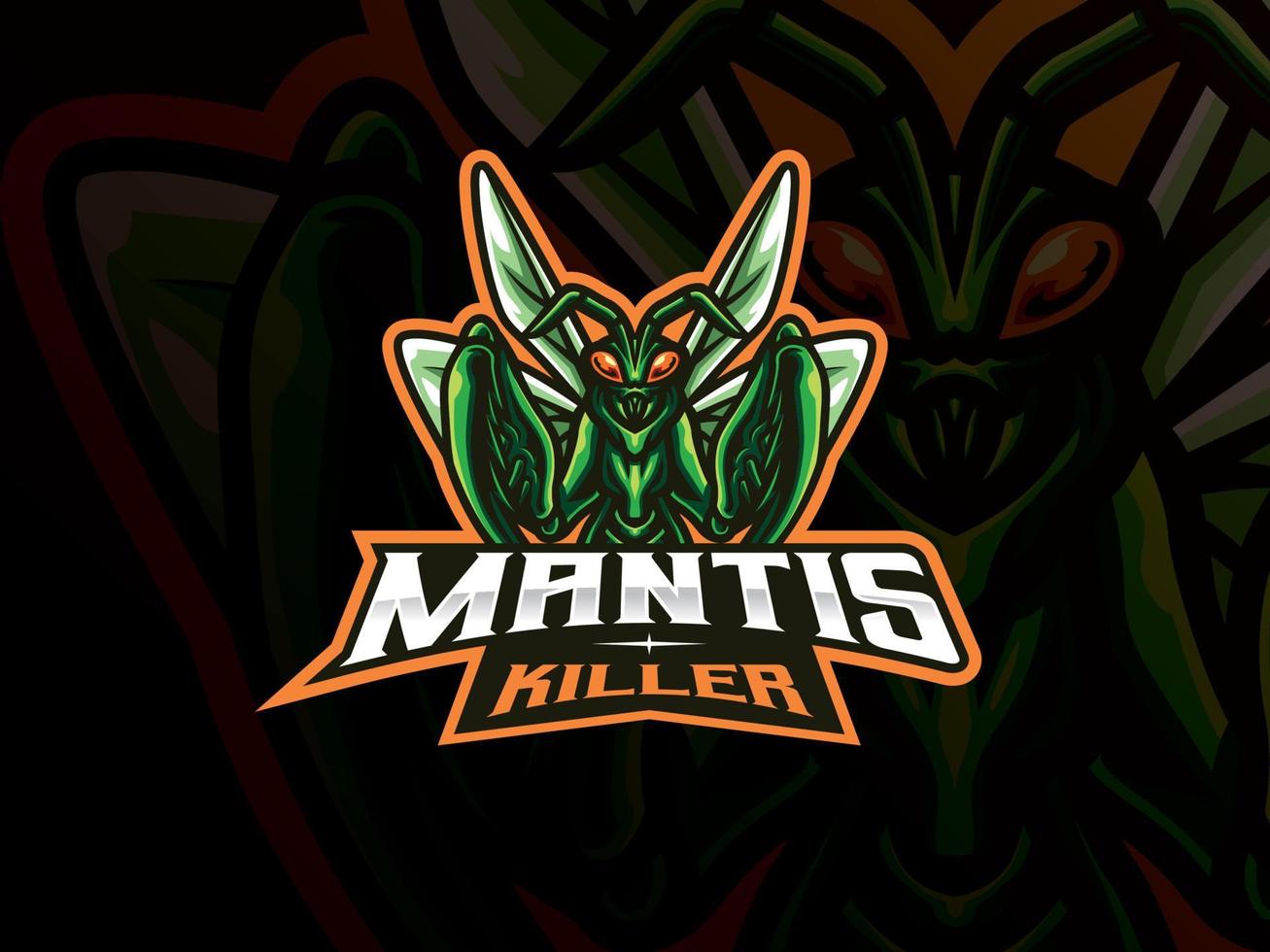 mantis-maskottchen-sport-logo-design vektor