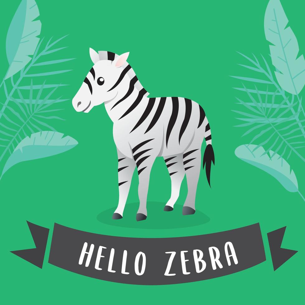 niedliches zebra der karikatur. Afrika-Safari-Zebra-Tiervektor, niedlicher Zebra-Cartoon. vektorillustration des zebras vektor