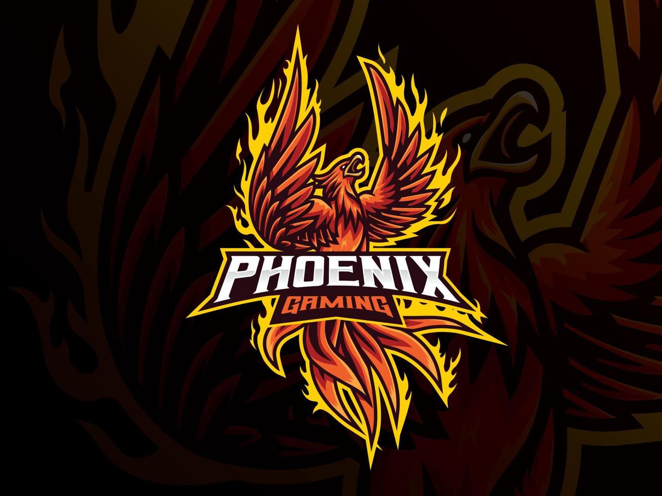 phoenix maskot sport logotyp design vektor