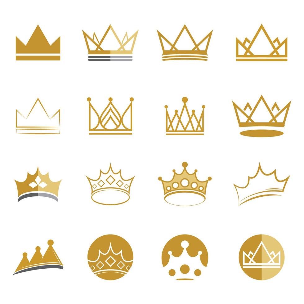 krona logotyp mall vektor ikon illustration design