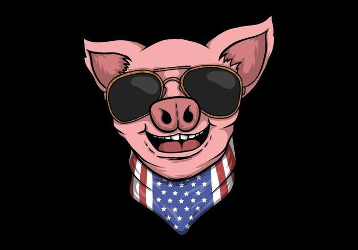 Lächelndes Schweinkopfdesign vektor