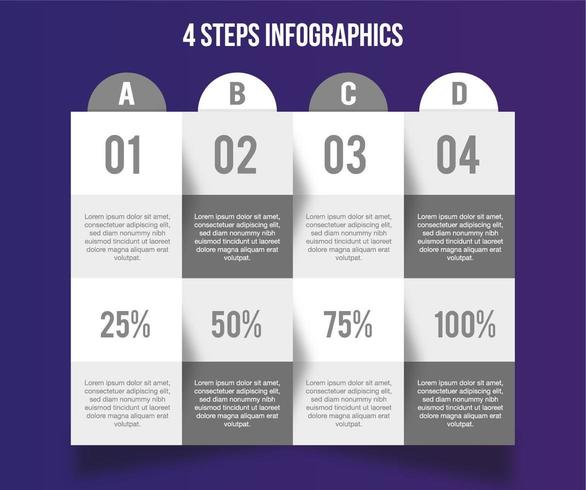 4 Schritt Business Infografiken Vorlage vektor