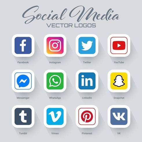 Beliebte Social Media-Logosammlung vektor