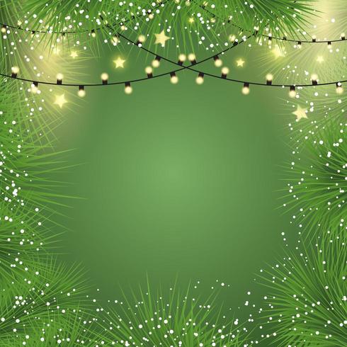 Julbakgrund med ljus och granträdfilialer vektor