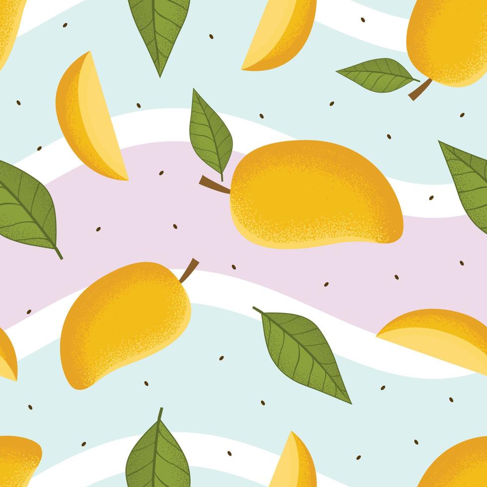 nahtloses muster der mango. Mango Musterdesign Hintergrund. nahtloses muster der mangofruchtgraphik vektor