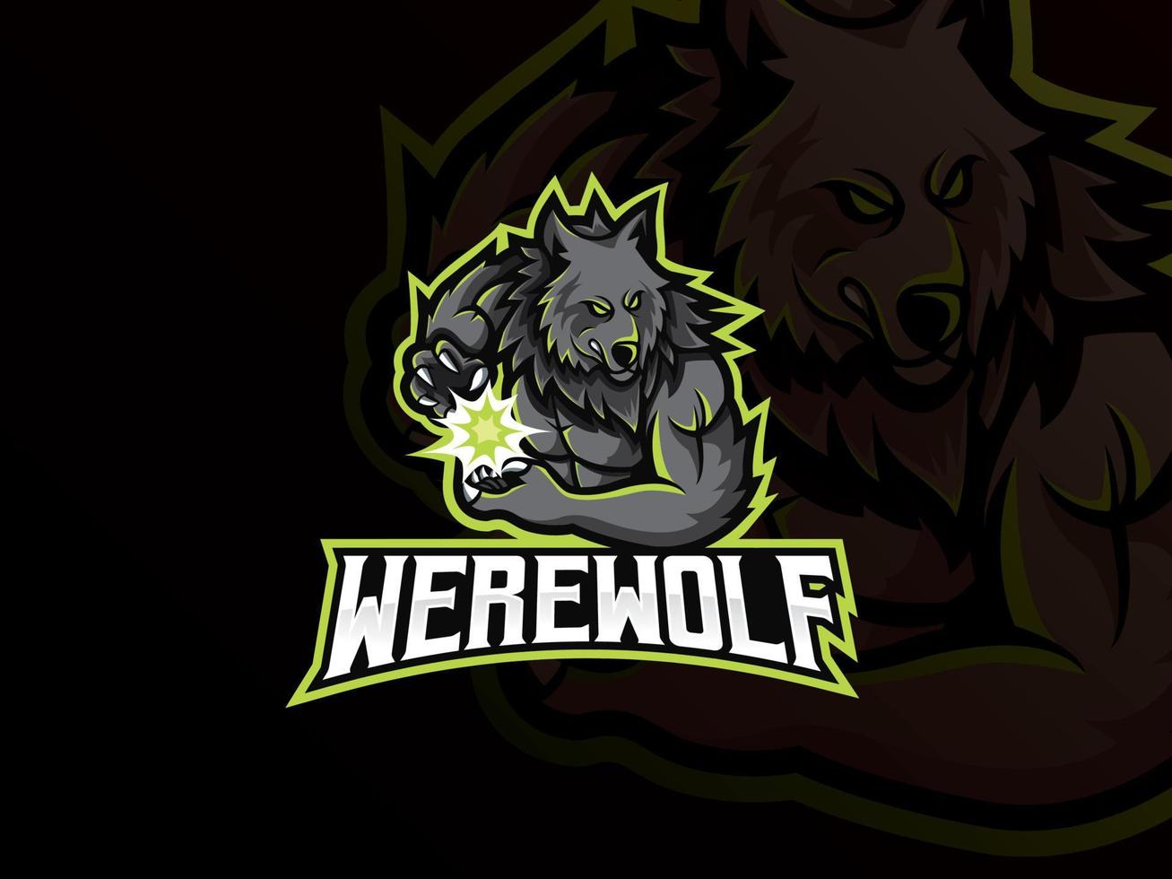 Werwolf-Maskottchen-Sport-Logo-Design vektor